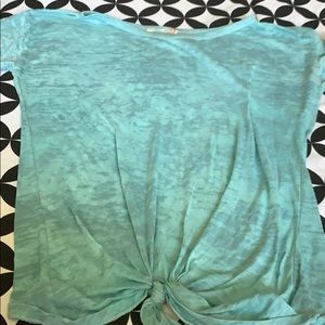 Alternative tie front teal burnout tee XL